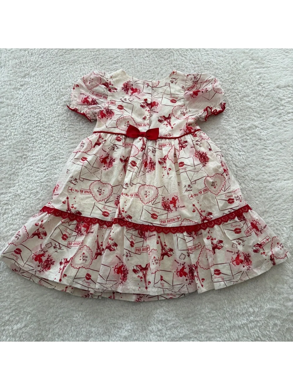5/6 Paris Red + White Dress